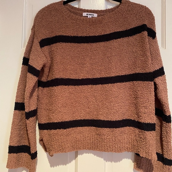 BB Dakota Sweaters - BB Dakota Autrey Fuzzy Chenille Sweater Camel